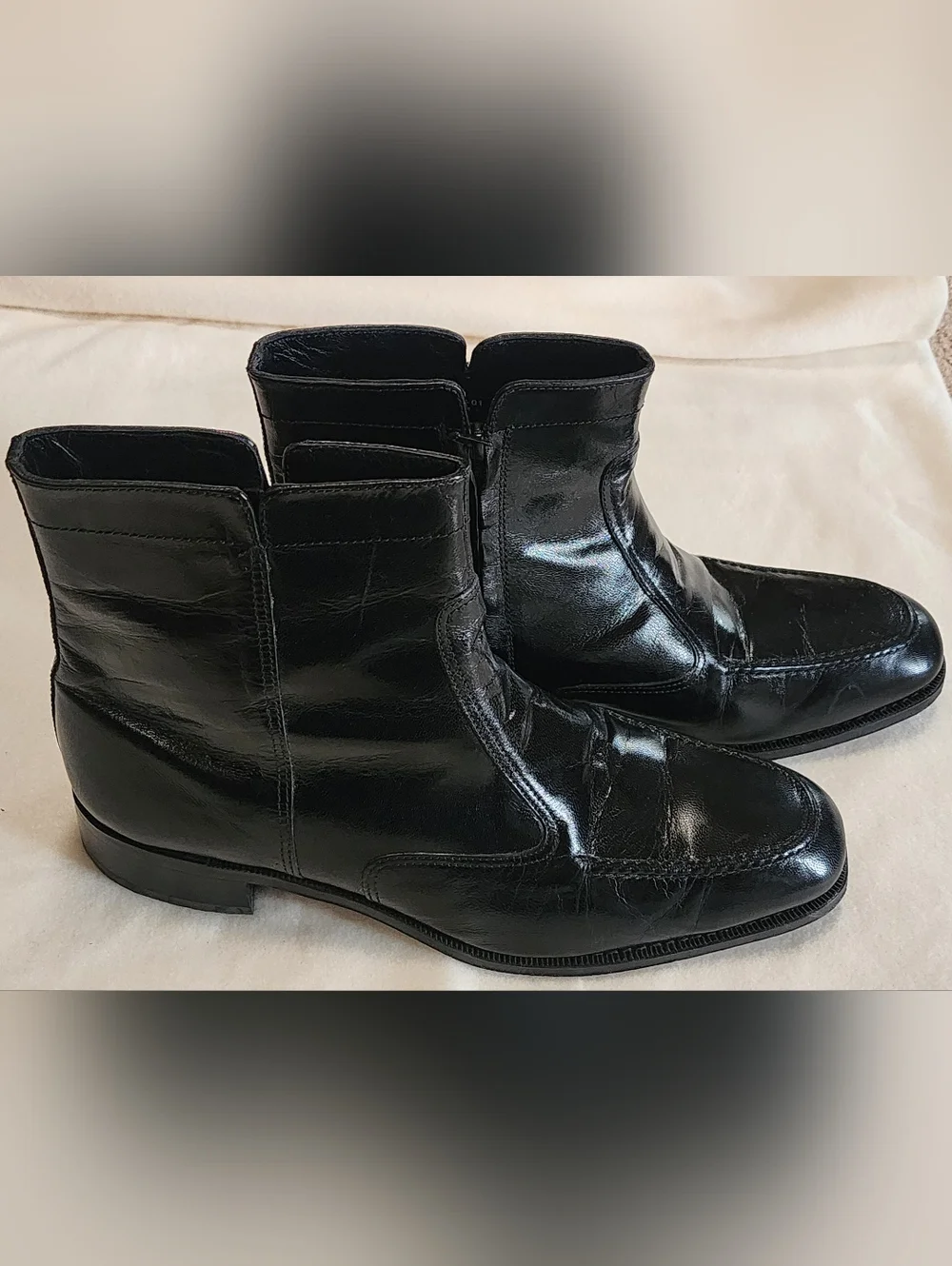 Florsheim Black Leather Ankle Booties